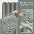 thumbnail image 4 of Unique Bargains Solid Color Linen-Like Shower Curtain Machine Washable White 71"W x 71"L, 4 of 5