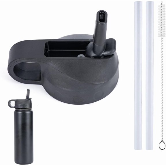 Straw Lid Compatible With Thermoflask 18OZ/24OZ/32OZ/40OZ/64OZ Water Bottle, Water Bottles Lids With 2 Straws and 1 Straw Brush, Straw Lid Compatible WithThermo flask