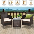 thumbnail image 6 of Gymax 3PCS Patio Rattan Chair & Table Furniture Set Outdoor w/ Beige Cushion, 6 of 10