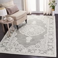 thumbnail image 2 of SAFAVIEH Micro-Loop Antonio Medallion Area Rug, Grey/Ivory, 5' x 5' Square, 2 of 7