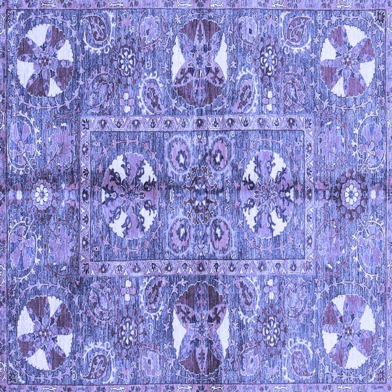 Ahgly Company Indoor Square Abstract Blue Modern Area Rugs, 7' Square
