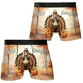 thumbnail image 3 of Happy Thanksgiving Afghan Hound Turkey Costume Pumpkins Autumn Leaves All Over Print Boxer Briefs Underwear for Men Dad Dog Lover - 13014, 3 of 6