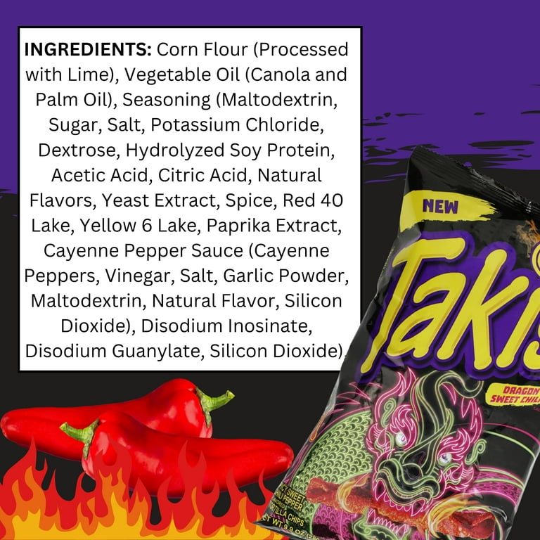 Taqueritos Dragon Fire Spicy Rolled Corn Tortilla Chips - 8oz Bags (Pack Of 12)