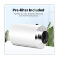 thumbnail image 2 of 4 Inch Air Carbon Filter Odor Control, Reversible Flange, Pre-Filter Included, Smelliness Scrubber for Grow Tent Rooms, 2 of 6