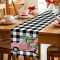 thumbnail image 5 of Christmas Pink Truck Table Runner 36 Inches Long Farmhouse Dress Scarves, Xmas Tree Farmhouse White Black Plaid Dining Tablerunner for Coffee Table/Kitchen Island/Party Décor, Small 13" x 36", 5 of 8