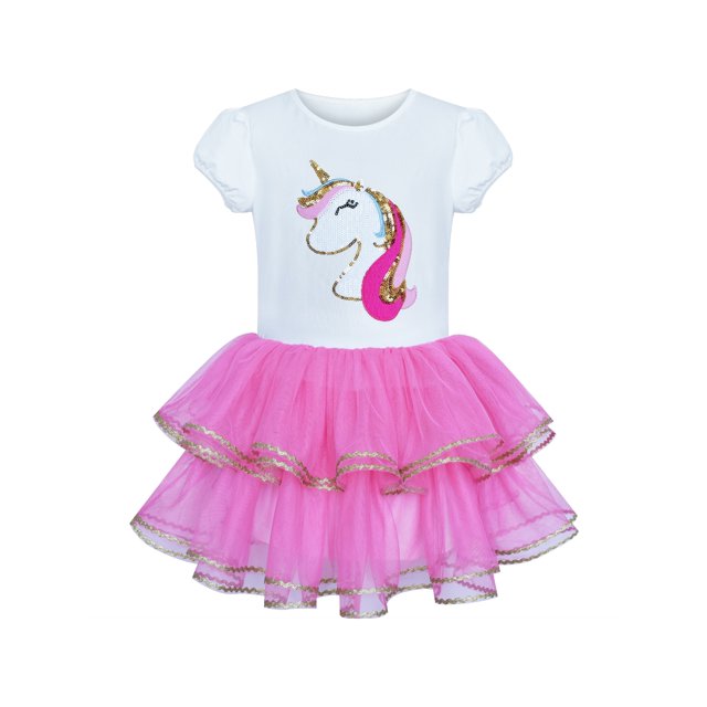 Robe Fille Rose Unicorn Tutu Danse Ballet Jupe à Volants 3 Ans