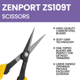 thumbnail image 6 of Zenport ZS109T Ergonomic Tilt Blade Deluxe Trimming Scissors, 1.4 Inch Carbon Steel Blades, Yellow, 6 of 7