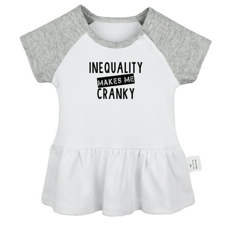 

Inequality Makes Me Cranky Funny Dresses For Baby Newborn Babies Skirts Infant Princess Dress 0-24M Kids Graphic Clothes (Gray Raglan Dresses 6-12 Months)