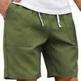 thumbnail image 4 of cocolona Men's Retro Shorts Summer Casual Loose Drawstring Shorts Fashion Solid Color Work Shorts with Pockets, 4 of 5