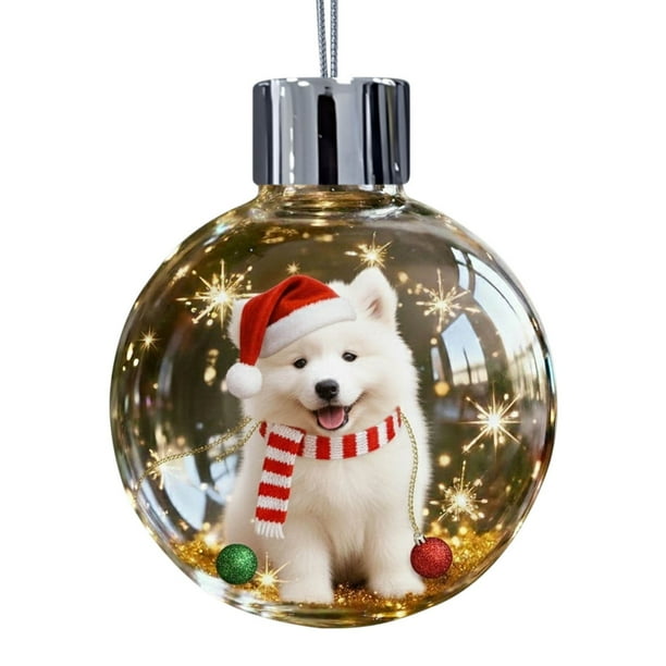 Regalos de Navidad para Perros Ornamento de Nieve para Perros Ornamentos de Navidad de Vidrio