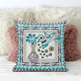 thumbnail image 3 of Amrita Sen Designs  18 x 18 in. Love Your Vase Peacock Suede Blown & Closed Pillow - Cream & Purple, 3 of 3