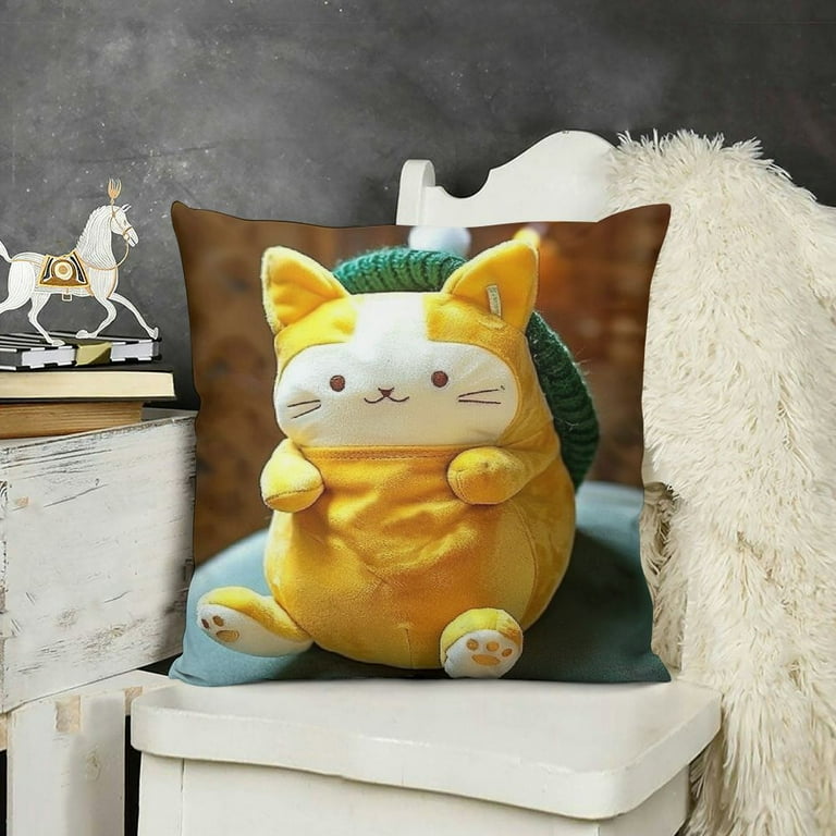 Yellow cat plush sale