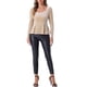thumbnail image 2 of INSPIRAR CHIC Blusa de Mujer Elegante de Terciopelo con Escote Corazón de Manga Larga Top Peplum XL Albaricoque, 2 of 6