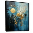 thumbnail image 2 of Designart "Cerulean Cycle Dreams: Moon In Blue And Gold II" Moon Floater Framed Canvas Prints, 2 of 5