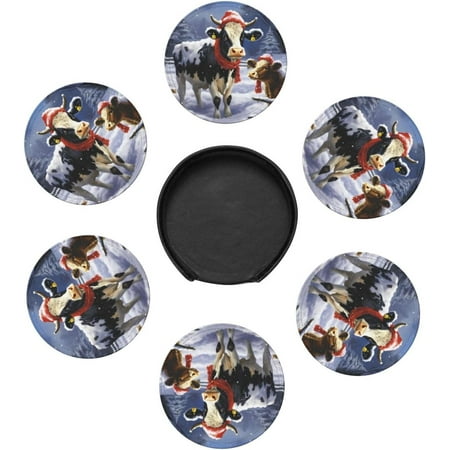 

Coasters For Drinks Set Of 6 Super Absorbent Leather Drink Coasters With Ho