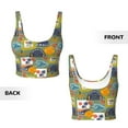 thumbnail image 5 of Fotbe Hawaiian Style Pattern Womens' Sports Bra Longline Wirefree Padded with Medium Support Sports Moisture-Wicking Workou Vest,Tank Top-, 5 of 9