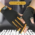 thumbnail image 1 of 1 Pair Fishing Gloves Anti-Slip Breathable Two Finger Cut Rough Palm Great Friction Hands Protection Contrast Color Touch Screen Outdoor Sports Fitness Gloves Fishing Accessories, 1 of 7