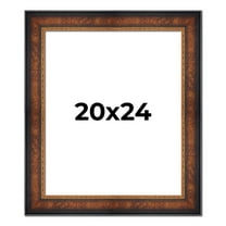 20x24 Frame Brown Walnut Gold Ornate Trim Solid Wood Plein Air Picture Frame | 3 Inch Moulding