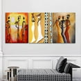 thumbnail image 2 of Hieng 3 Panels Abstract Black Woman Wall Art Modern American African Canvas Prints Painting for Living Room Bedroom Office - 12"x16"x3pcs, 2 of 5