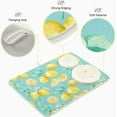 thumbnail image 5 of Absorbent Dish Drying Mat for Kitchen Counter - Yellow lemon teal background Microfiber Pad, Reversible Drainer Mats Countertop, Large 1 (in)x1, 5 of 7