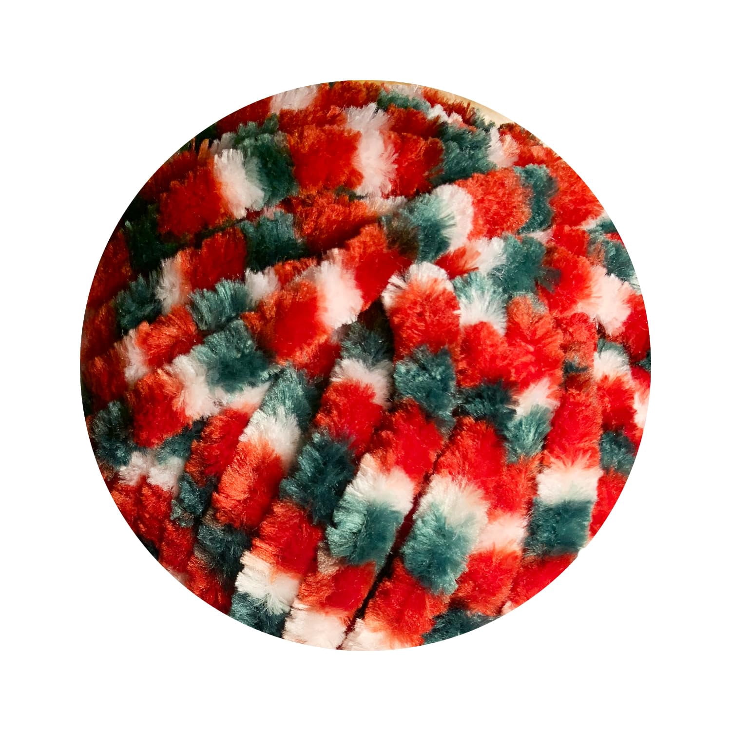 Troyarn Velvet Colors (3- Skeins Pack) Chenille Baby Blanket Yarn Amigurumi Yarn for Crocheting and Knitting Super Bulky 3x100 gr (3x131 yds) (10250 - Christmas, 3 Skein)