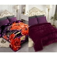 thumbnail image 3 of JML Ultra Soft Velvet Raschel Blanket Plush Bed Blanket 8-9 LBS Purple King Floral, 3 of 5