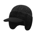 thumbnail image 3 of Gorra de béisbol con orejeras para hombre, ideal para clima frío, ideal para acampar y hacer senderismo. Negro, 3 of 9