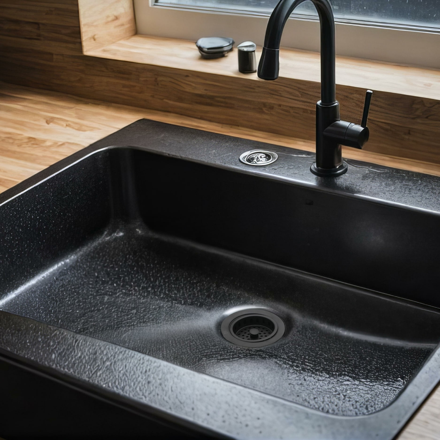 Westbrass COMBO PACK 3-1/2" Post Style Sink Strainer and Waste Disposal Trim, Matte Black