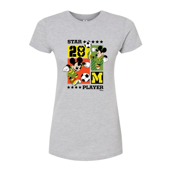 Disney - Mickey Soccer  - Juniors Fitted Graphic T-Shirt