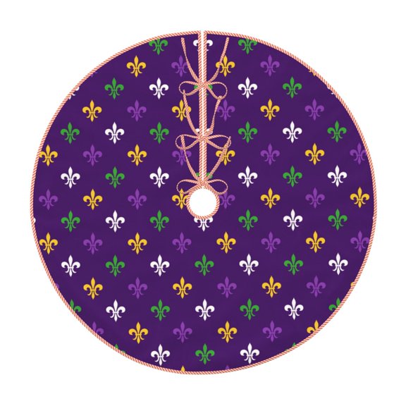 Rateoe Purple Mardi Gras Pattern Christmas Tree Skirt with Ties , Christmas Tree Decorations, Farmhouse Christmas Decor Xmas Holiday Decorations-36"