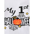 thumbnail image 5 of Qiylii Toddler Halloween Outfit Stripe Long Sleeve Romper+Pumpkin Pants, 5 of 9