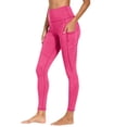 thumbnail image 2 of VV AVEORS High Waisted Yoga Pants For Women Stretchy Tummy Control Leggings Quick Dry Soft Gym Workout Running Pant With Pocket Hot Pink XL, 2 of 6
