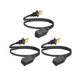 thumbnail image 1 of Cable de extensión DEWENWILS, regleta de alimentación de 3 salidas, 3 pies, 16 AWG, negro, 1 of 7