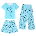 thumbnail image 1 of Ensemble de Pyjama pour Petites Filles, Haut à Enfiler à Col Rond avec Motif de Dessin Animé, Tenue d'Intérieur d'Été, Pyjama pour Filles 9-10 Ans, 1 of 8
