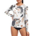 thumbnail image 4 of joogoo Womens UPF 50+ Sun Shirts Hedgehog Autumn Leave Long Sleeve UV Protection Rash Guard Tops XL, 4 of 7