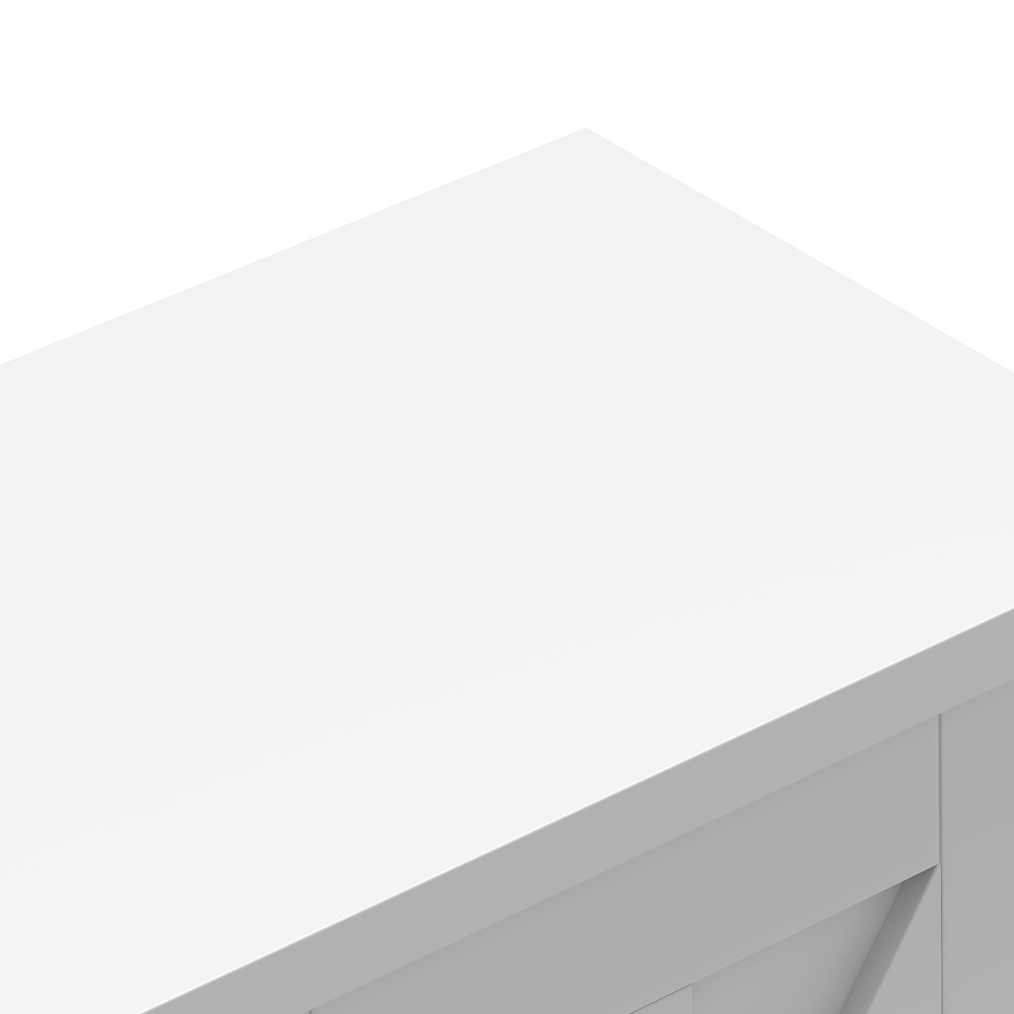 Uforic Farmhouse TV Stand with LED & Charging, Storage Cabinet and Shelves for TVs up to 70", White