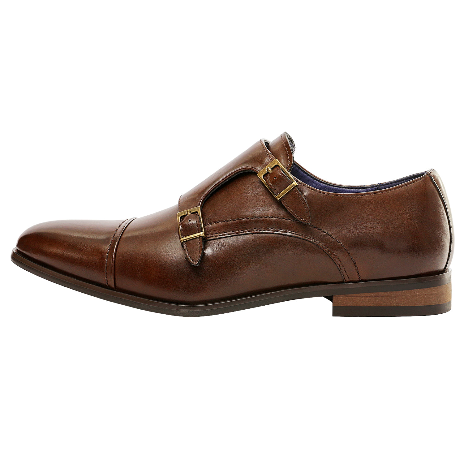 Genuine Calf Leather Shoes for Men Men's Dress Shoes Formal Mens Shoes Cap Toe Double Monk Strap Asher Green AG1101 