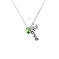 thumbnail image 2 of Delight Jewelry Lime Green Crystal Heart - Love and Lock Charm Necklace, 18"+1", 2 of 4