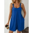 thumbnail image 5 of PULLIMORE Women’s Sleeveless Romper - Soft & Breathable, 4 Pockets, Loose Fit Shorts (L, Blue), 5 of 6