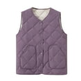 thumbnail image 2 of Zedker Vest Tops for Women Button Up Sweater 2025 Knit Work Business Casual Outfits,Plus Size PurpleXXXL, 2 of 4