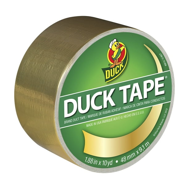 Rollo de cinta adhesiva Duck de 4,8 cm x 9,1 m, color dorado metalizado