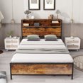 thumbnail image 5 of Full Bed Frame with Storage Headboard & USB Ports, Metal Platform Bed, 5 of 5