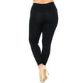 thumbnail image 2 of Premium Nylon Spandex Solid Basic Leggings - Plus Size - 1XL 2XL 3XL Black One Size Plus, 2 of 2