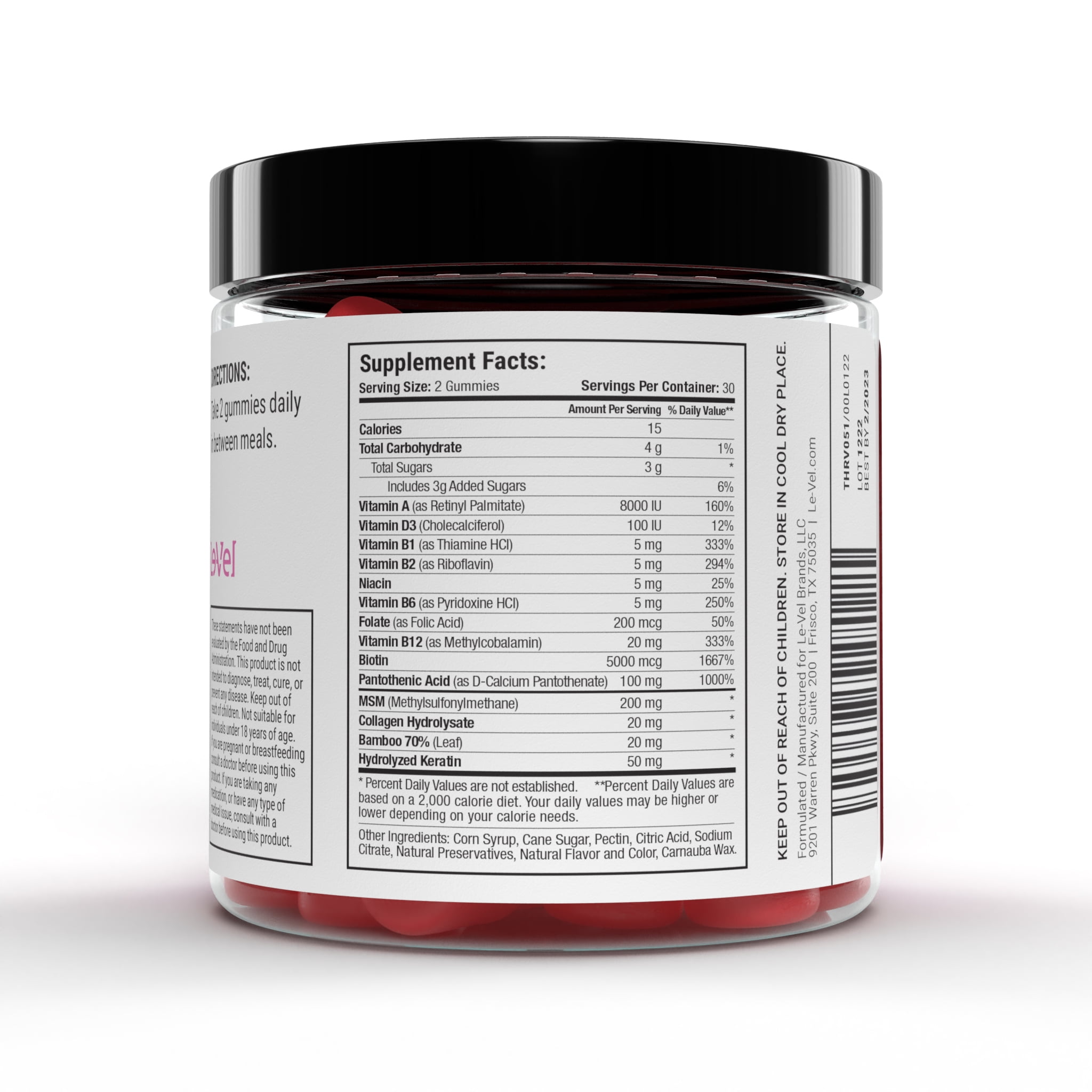 THRIVE Collagen Gummies - 30 Servings (60 Pieces) - Biotin & Collagen for Hair, Skin & Nails Support