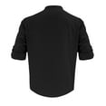 thumbnail image 6 of USNSM Mens Cotton Linen Henley Shirts Casual Loose Button Down Holiday Shirts Lightweight Comfy Breathable Beach Travel Tee Tops Black XXL, 6 of 9