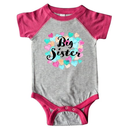 

Inktastic Big Sister hearts Gift Baby Girl Bodysuit
