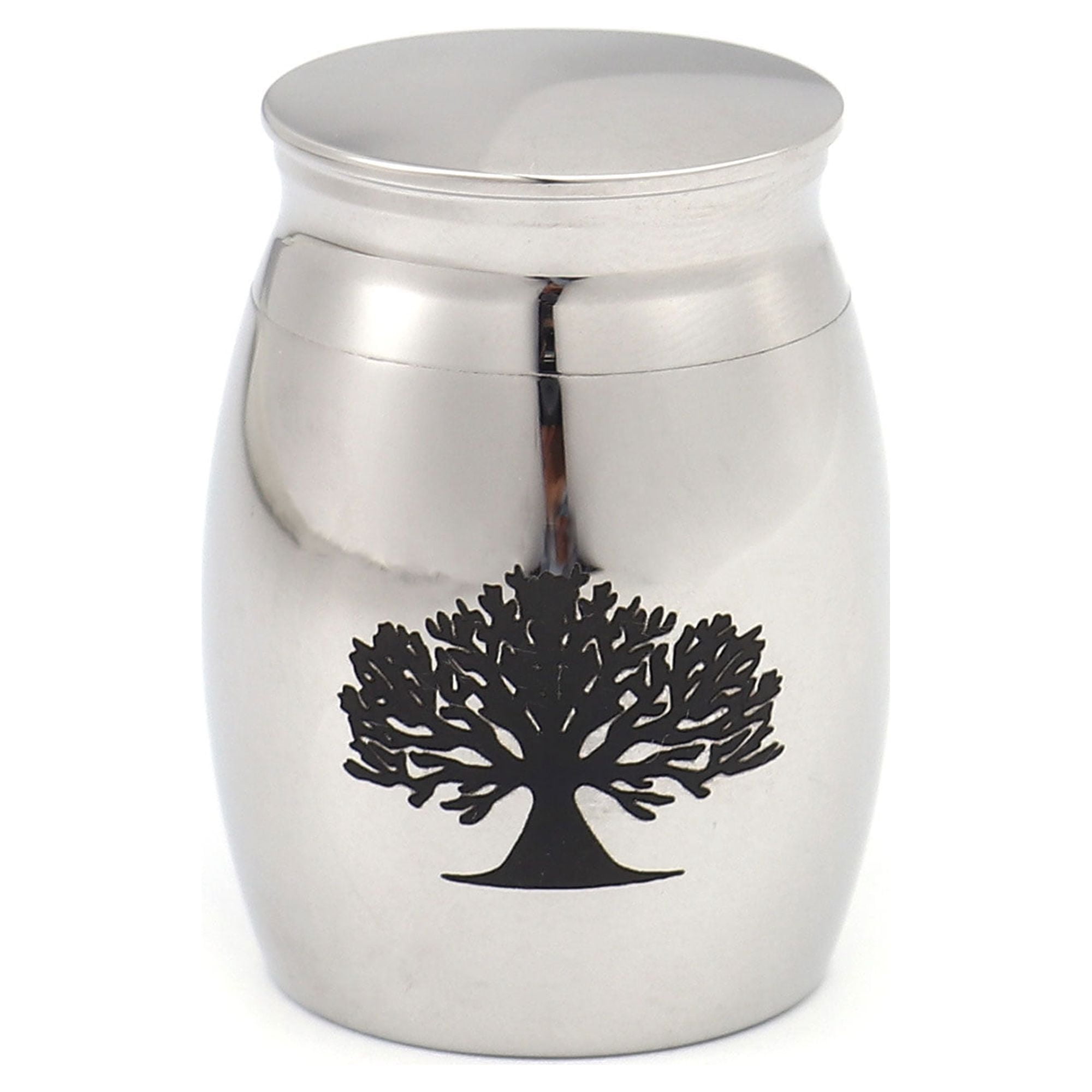 Tree of Life Cremation Urn, Mini Tree of Life Memoiral Urn for Ashes, Tree of Life Keepsake Urn for Ashes, Mini Urn for Dogs, Mini Urn for Cats, Ships Next Day! [Tree of Life, Silver, No Engraving]