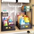 thumbnail image 1 of Organizador para debajo del lavabo Fabutier, paquete de 2 unidades, cocina y baño, negro, 1 of 8