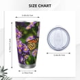 thumbnail image 4 of Susaid butterflies and Gardens Print 20oz Car Cup,Insulated Coffee Cup Fully Spill Proof Travel Coffee Mug, Stainless Steel Tumbler for Work Home Outdoor Car-Straw Three-piece Set, 4 of 8