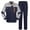 Navy-A, variant on Penkiiy Unisex Work Suit With Long Sleeves Coat Jacket And Reflective Pants Color Blocking Set M Gray
